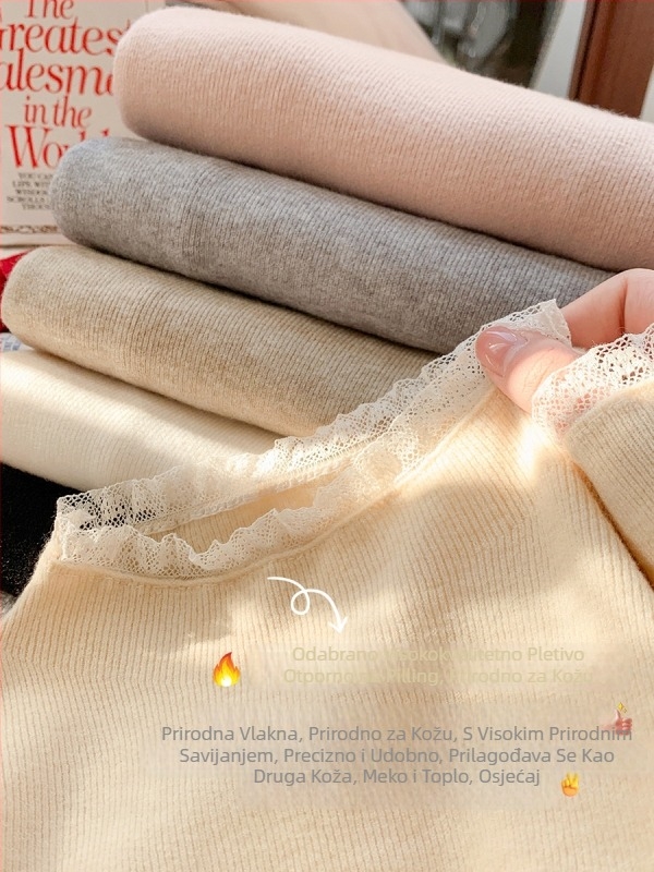 Džemper od vunenog pletenog materijala s polu-visokim ovratnikom, dugi rukav, slim kroj, mješavina vune i poliestera, normalna dužina 50–65 cm, elegantan gradski stil