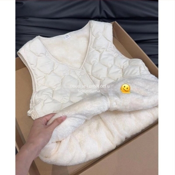 Vunene smjesa vest | U-izrez | Geometrijski uzorak | Uobičajena duljina 50–65 cm | Nadjev poliester-pamučni