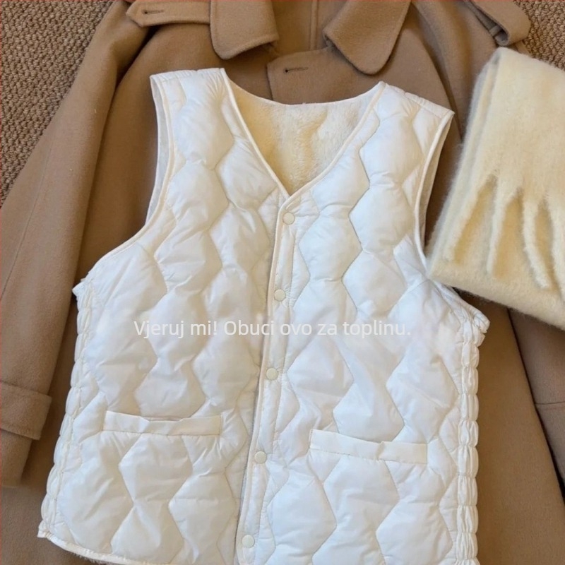 Vunene smjesa vest | U-izrez | Geometrijski uzorak | Uobičajena duljina 50–65 cm | Nadjev poliester-pamučni