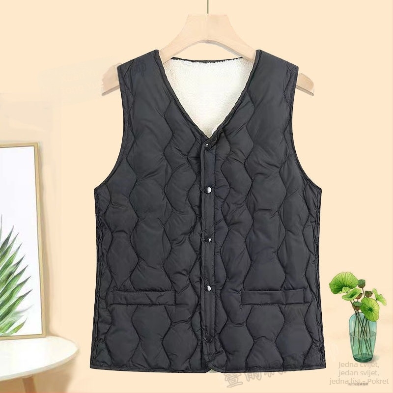 Vunene smjesa vest | U-izrez | Geometrijski uzorak | Uobičajena duljina 50–65 cm | Nadjev poliester-pamučni