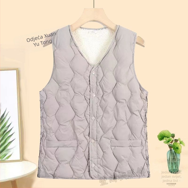 Vunene smjesa vest | U-izrez | Geometrijski uzorak | Uobičajena duljina 50–65 cm | Nadjev poliester-pamučni