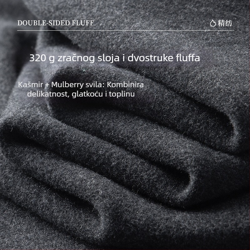 Muška termo vesta od viskoze, flis unutrašnjost, dvostruki sloj, okrugli izrez, baršunasti dodir