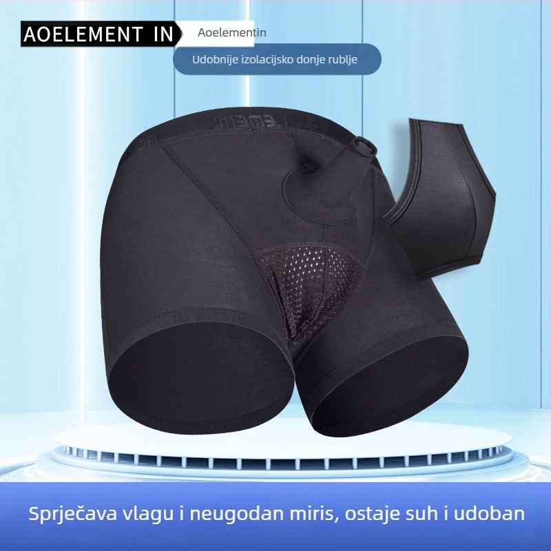 Muške bokserice, prozračne od regenerirane celuloze, srednji struk