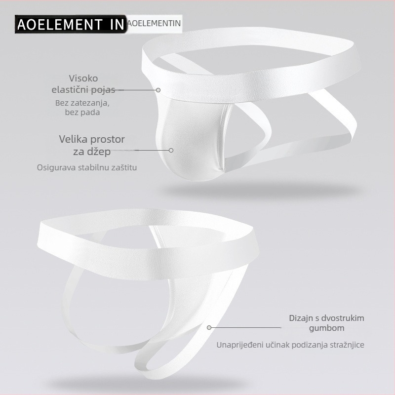 Muške tangice od reciklirane vlaknine, sportski pleteni materijal, niski pojas, podstava od viskoze 95–100%