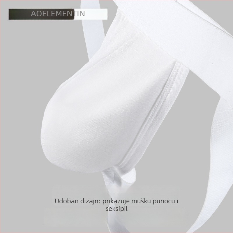 Muške tangice od reciklirane vlaknine, sportski pleteni materijal, niski pojas, podstava od viskoze 95–100%