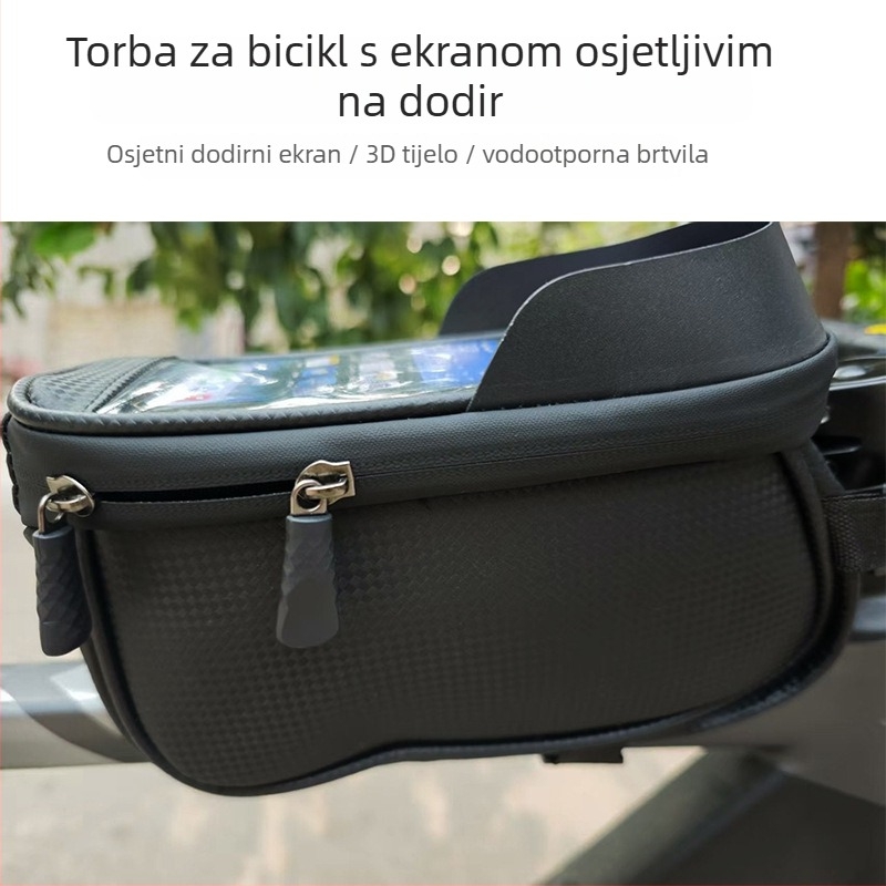 Torba za gornji okvir bicikla za telefon – PU koža, vodootporna, velika kapaciteta, model GU-64
