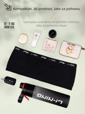 Sportski pojas za struk – prozračan poliester, proširiv, odjeljak za suho/mokra; model YBLU049-1; Li-Ning; unisex