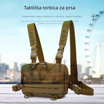 Sportska torba preko ramena za vanjske aktivnosti – poliester, vodootporna i otporna na abraziju, podstava poliester, za vanjske sportove, urbani minimalistički stil