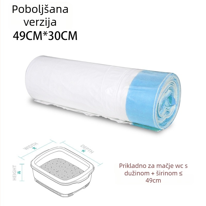 Vreće za mačji pijesak - jednokratne, debele, PE materijal, rolni stil