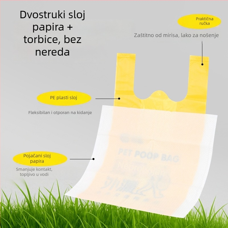 Dvostruko slojevite vrećice za otpad kućnih ljubimaca, jednokratne, debele PE, Ju Miao AL1002, Podrijetlo Kina