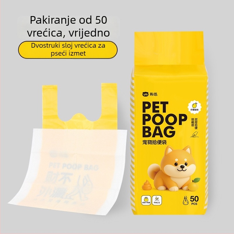 Dvostruko slojevite vrećice za otpad kućnih ljubimaca, jednokratne, debele PE, Ju Miao AL1002, Podrijetlo Kina