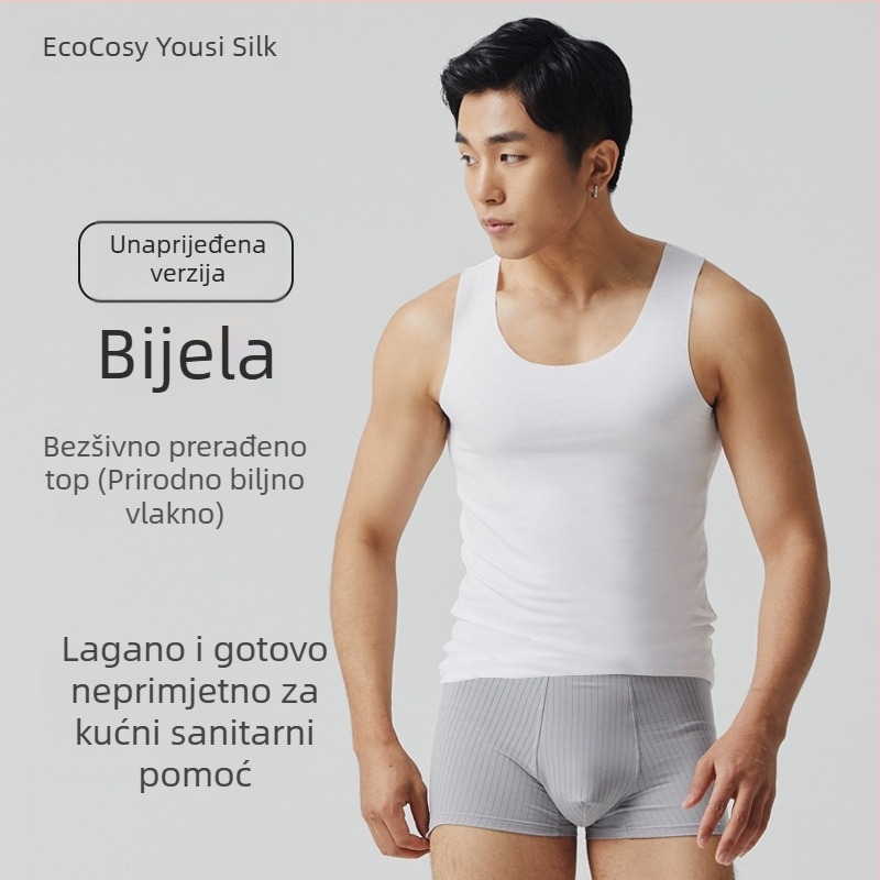 Muški Ecocos tank top, tanak materijal 121–140 g/m², regenerirana vlakna celuloze 90–95%, okrugli izrez