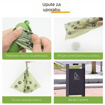 Torbe za pseći izmet, debele, potpuno razgradive, prijenosne — EPL+PE, ABS