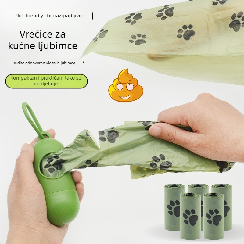 Torbe za pseći izmet, debele, potpuno razgradive, prijenosne — EPL+PE, ABS