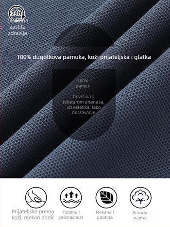 Muško polo s poluzipom, 96%+ dugačkih vlakana pamuka, 300 g težine, dugi rukav, jednobojna