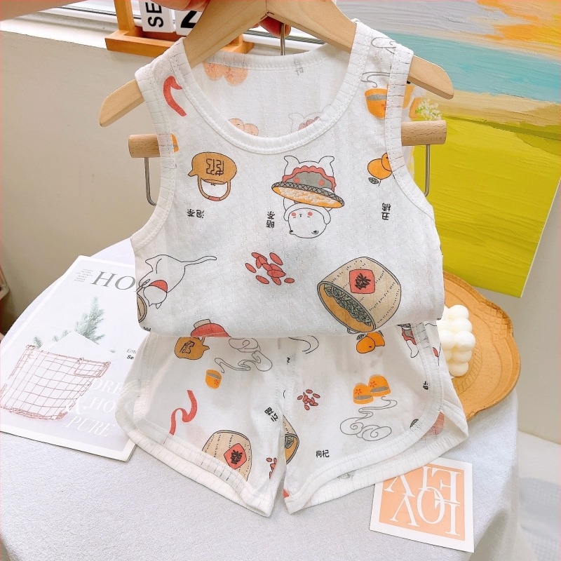 Dječji ljetni set jacquard prsluka, 100% pamuk, pleteni stil prsluka, za djecu 3-8 godina