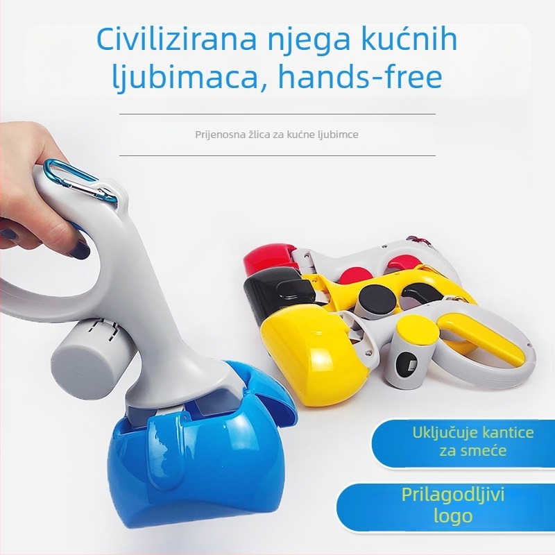 Prijenosni sakupljač izmeta kućnih ljubimaca s ravnim otvorom, plastična konstrukcija, debeli dizajn, 210 g, veličina kutije 27,5×8×13 cm