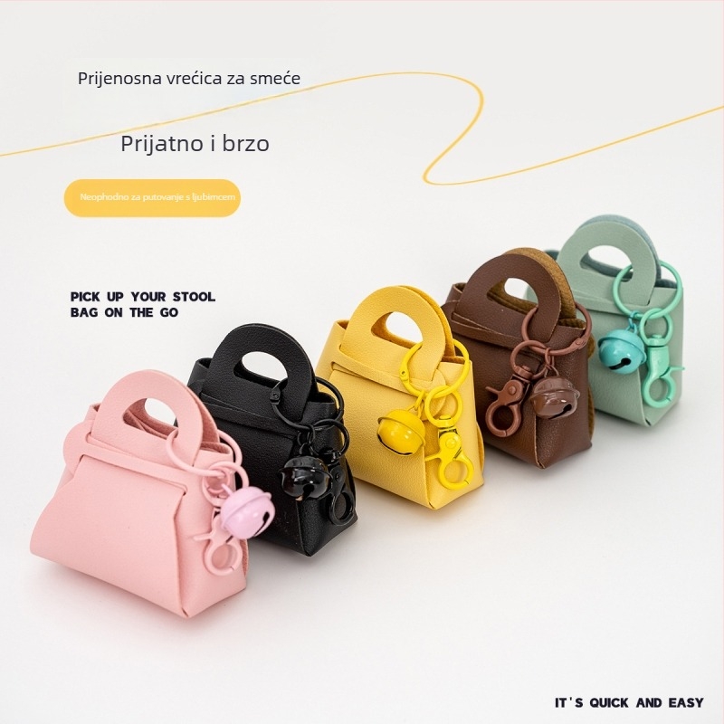 Dispenzer za vrećice za izmet kućnih ljubimaca, kontinuirani rolni dizajn, PU materijal, Holy Truth marka, tip s kukom, prijenosni
