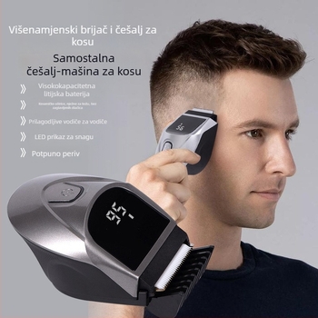 Škareći za kosu za kućnu upotrebu s keramičkim oštricom, USB napajanje, ugrađena baterija 1000–1200 mAh, četkasti motor, trajanje 1–3 h (keramički oštrice; ugrađena baterija 1000–1200 mAh; USB napajanje; četkasti motor; trajanje 1–3 h)