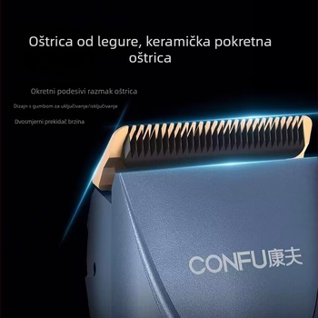 Koji bežični kliper za kosu s brushless motorom, zamjenjiva i periva glava, nože od nehrđajućeg čelika, kućište s elektroplatom, niski šum