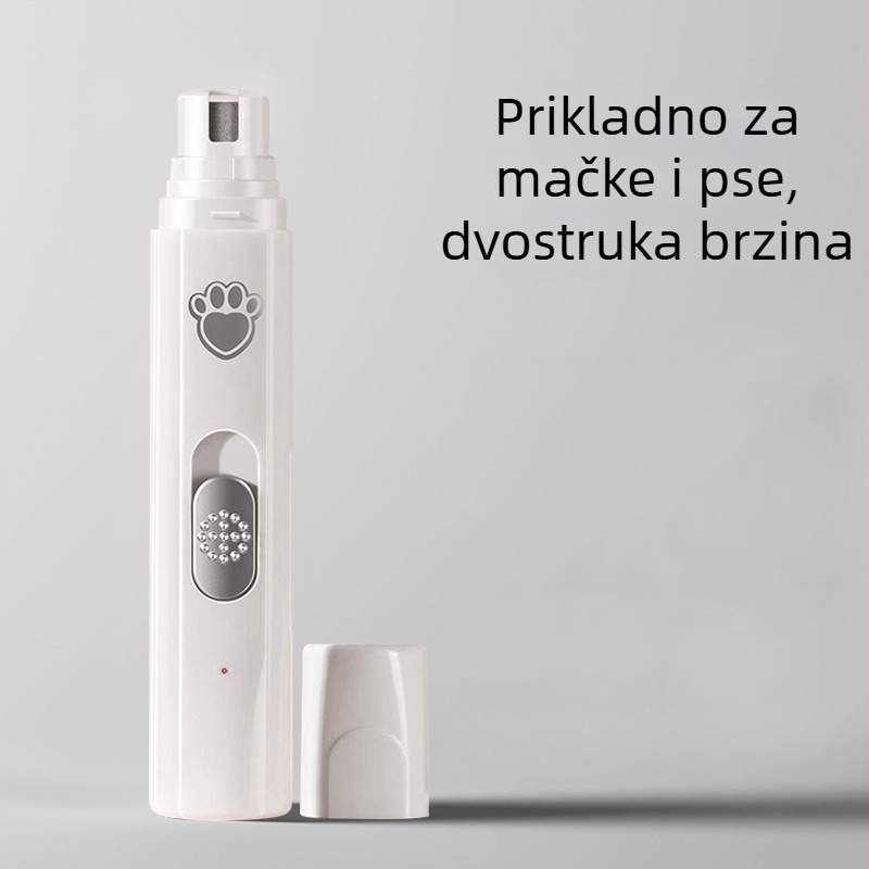 Trimer za šape mačke, tih, punjiv, oštrice od ABS, keramike i nehrđajućeg čelika