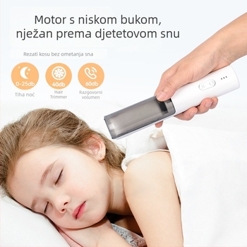 HC-W008 dječji aparat za šišanje kose s ultra-tihim motorom, vodootporan, ugrađena baterija, keramički oštrice, trajanje rada 0–1 h