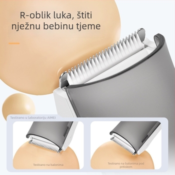 HC-W008 dječji aparat za šišanje kose s ultra-tihim motorom, vodootporan, ugrađena baterija, keramički oštrice, trajanje rada 0–1 h