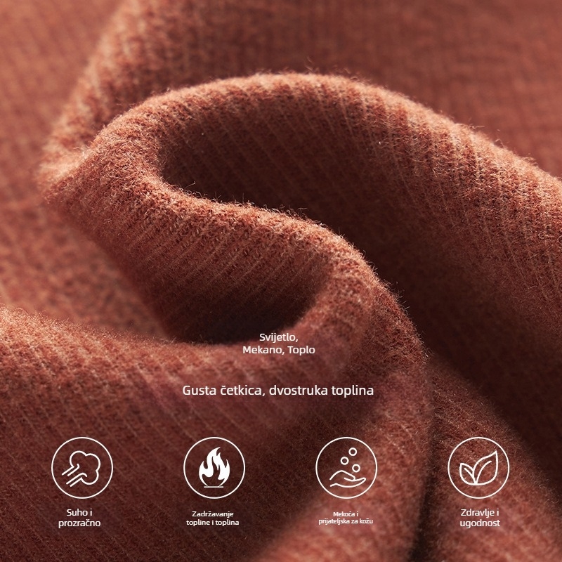 Dječja bezšivna sportska vesta s vlastitim zagrijavanjem, Derong velur, okrugli ovratnik, viskoza 61%