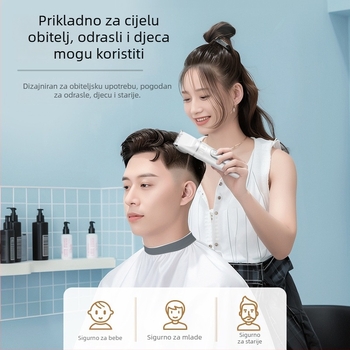 Električni češalj za kosu s USB napajanjem, ugrađena baterija 1000–1200 mAh, oštrica od nehrđajućeg čelika (izvadiva i periva), buka 36–45 dB