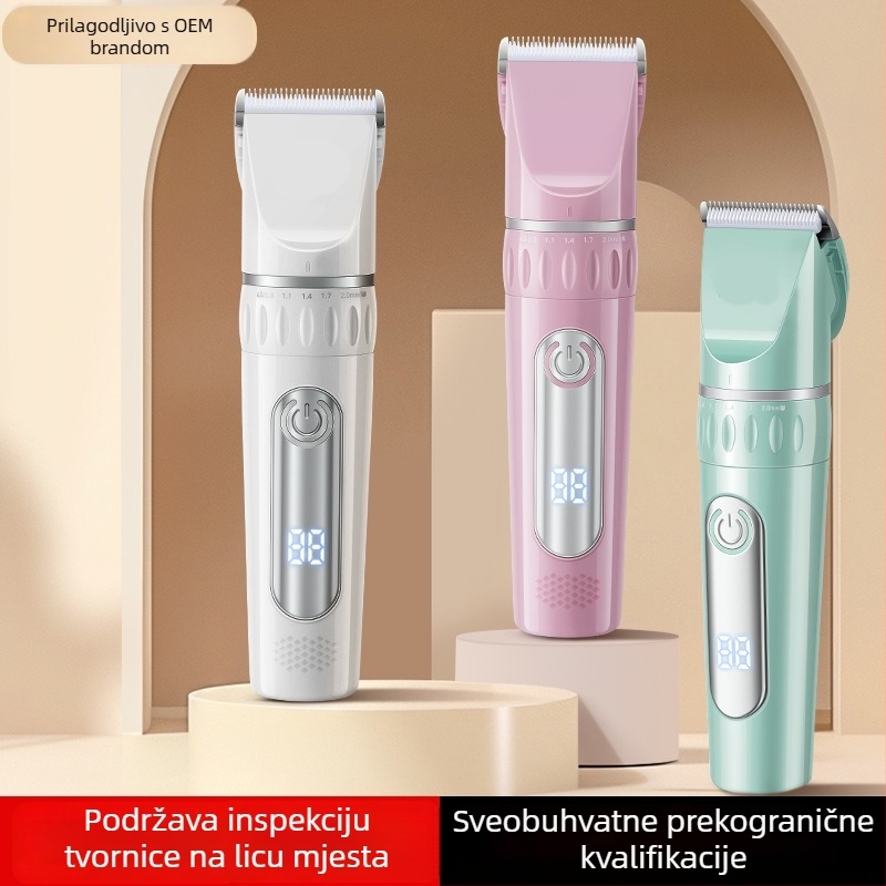 Električni češalj za kosu s USB napajanjem, ugrađena baterija 1000–1200 mAh, oštrica od nehrđajućeg čelika (izvadiva i periva), buka 36–45 dB