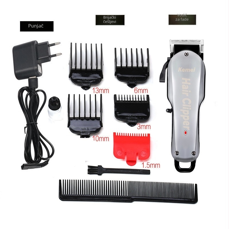 Kose KM-706Z – baterijski, četkasti motor, trajanje baterije 6–8 sati, oštrica od visoko ugljičnog čelika, niska buka