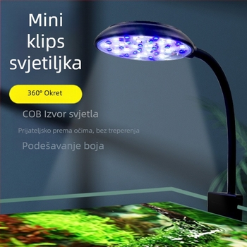 LED akvarijska klips lampica za ribe i vodene biljke, USB mini rasvjeta, 7W