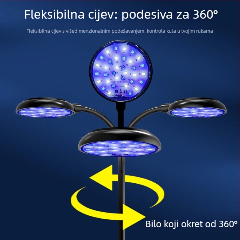 LED akvarijska klips lampica za ribe i vodene biljke, USB mini rasvjeta, 7W