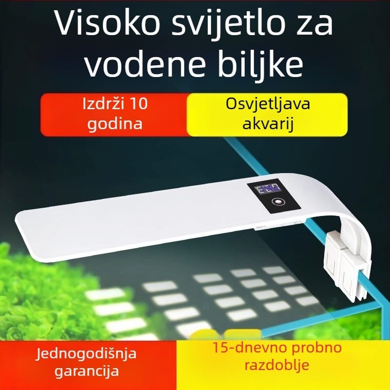 LED klip svjetiljka za akvarij za biljke, kompaktna i vodootporna, 5W, 0,3 kg, model X5, plastika, Small Tank