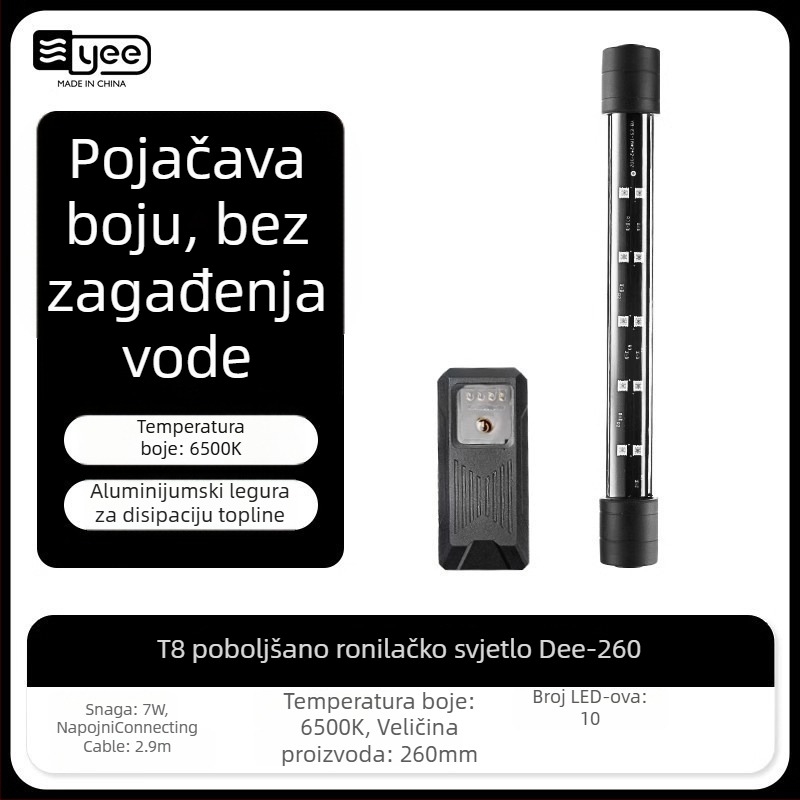 Yee staklena lampica za akvarij – rasvjeta akvarija, vodootporna, težina 1,2 kg