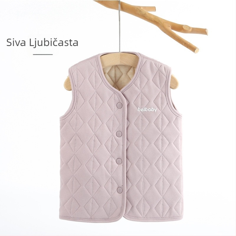 Dječji unutarnji kaput set za jesen/zimu, 93% poliester, debeli, topli, fleecena obrada