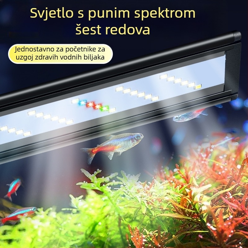 LED svjetlo za akvarij s nosačem, vodootporno osvjetljenje s punim spektrom za vodene biljke, 8–32 W, plast