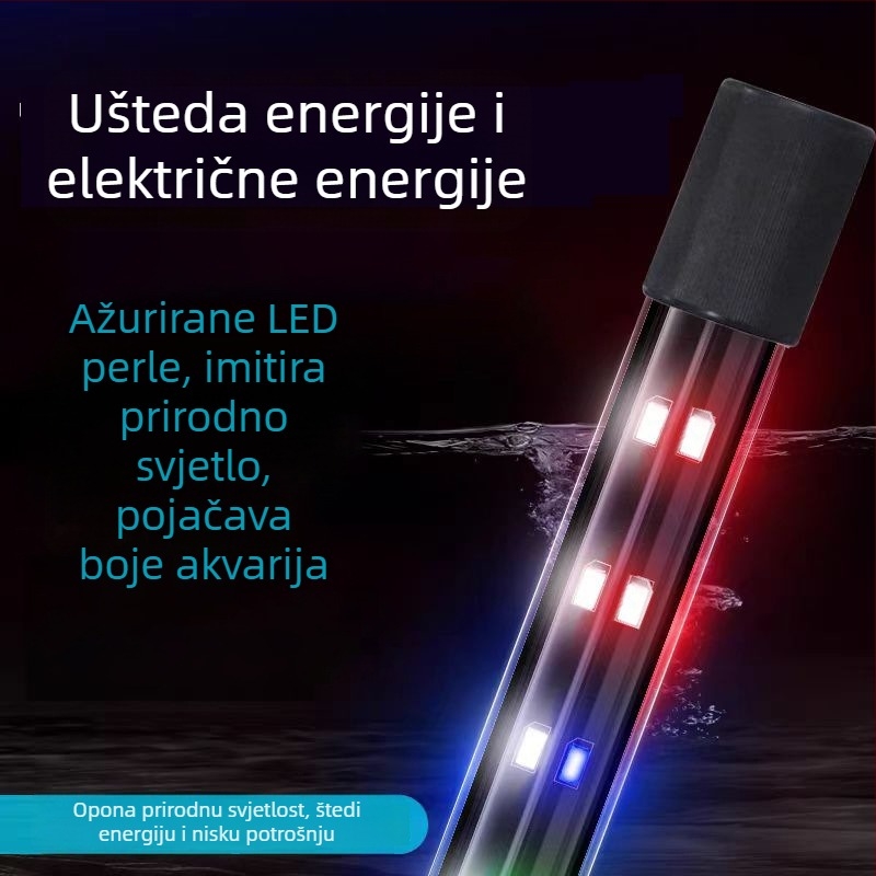 LED lampica za akvarij, staklena cijev, 220–240V, 2 kg, energetski učinkovita