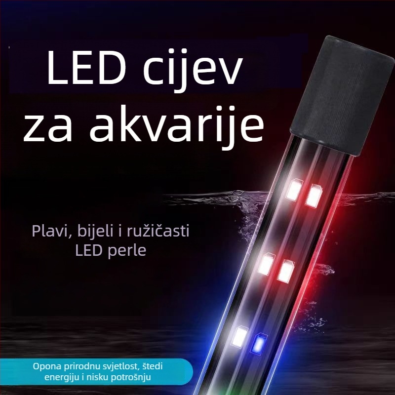 LED lampica za akvarij, staklena cijev, 220–240V, 2 kg, energetski učinkovita