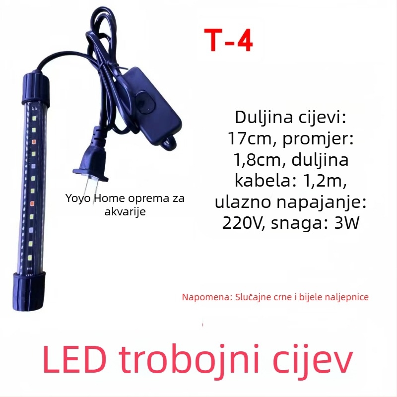 LED lampica za akvarij, staklena cijev, 220–240V, 2 kg, energetski učinkovita