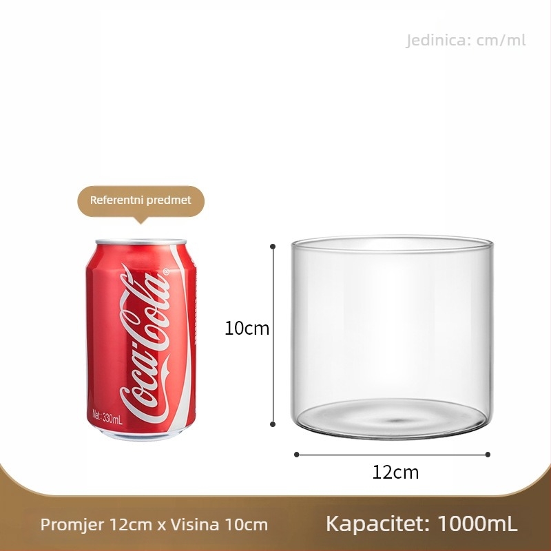 Prozirna staklena vaza za mikro krajolik, cilindrični oblik, borosilikatno staklo, prilagodljivo, Thick Glass