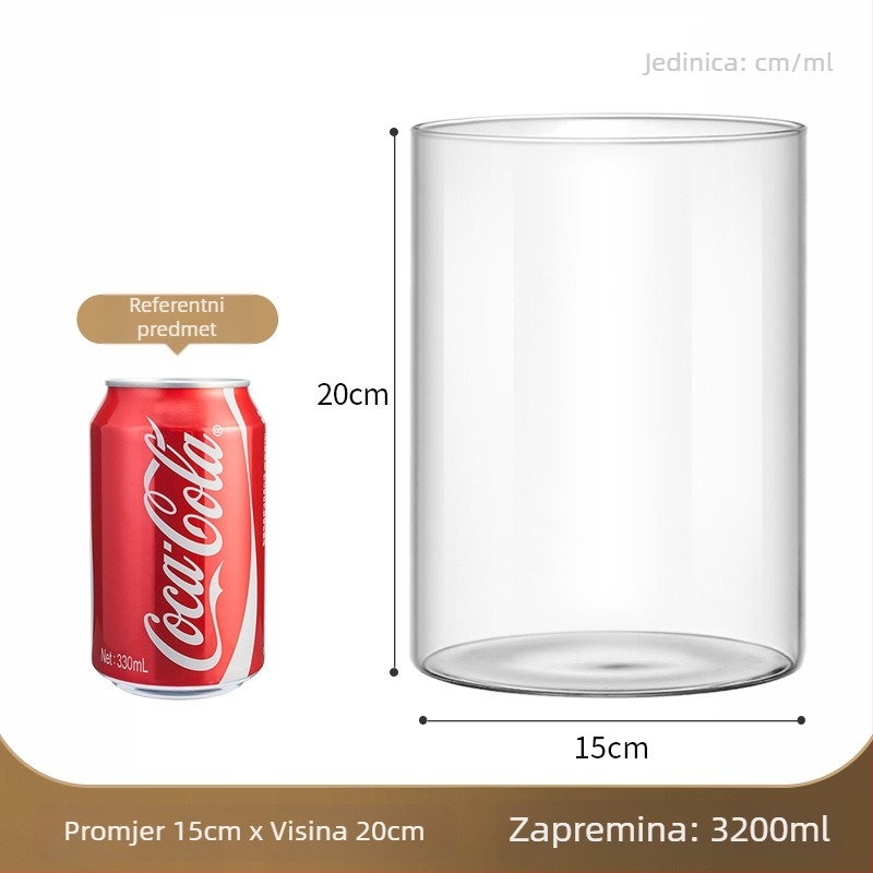 Prozirna staklena vaza za mikro krajolik, cilindrični oblik, borosilikatno staklo, prilagodljivo, Thick Glass