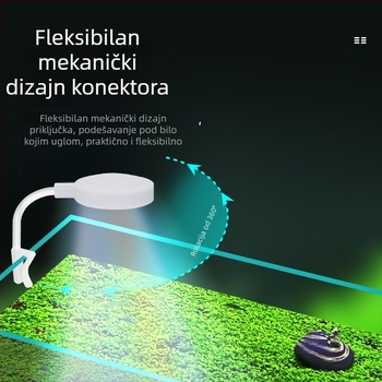 Klip svjetlo za akvarij - LED, USB napajanje, 3W, 70 g, osvjetljenje za vodene biljke