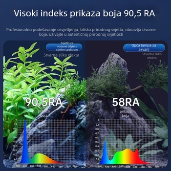 LED lampu za akvarij, aluminijska legura, 5W, vodootporna, puni spektar, teleskopški držač lampe