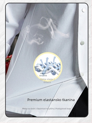 Elastično pamučno kuharsko radno odjeća s dugim rukavima, jesen-zima, za catering/restorane