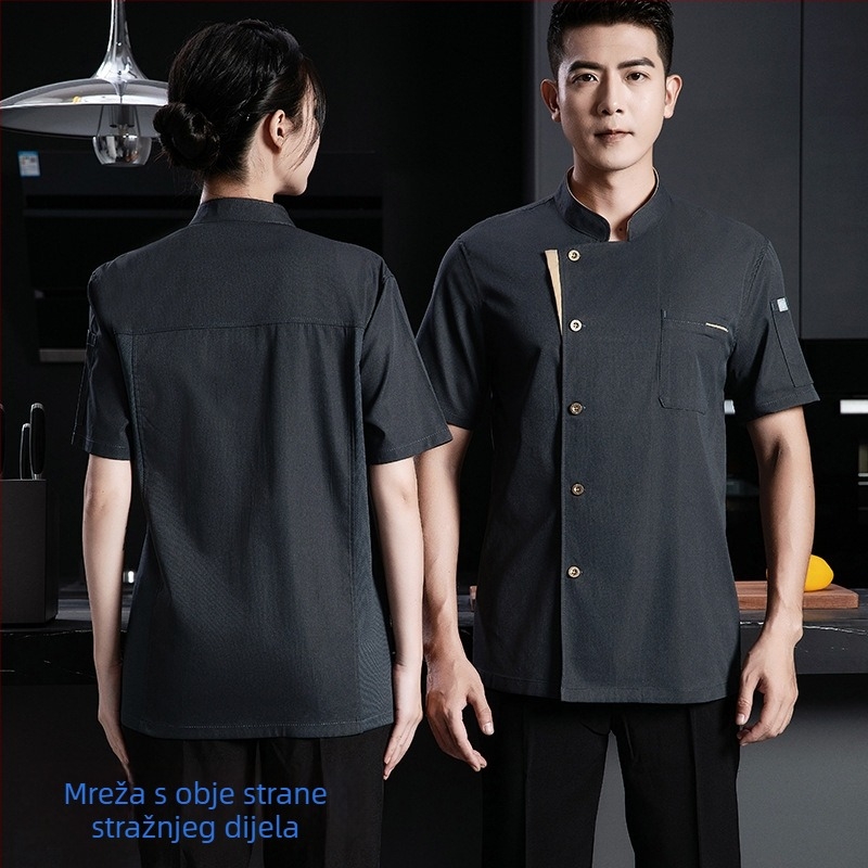 Elastično pamučno kuharsko radno odjeća s dugim rukavima, jesen-zima, za catering/restorane