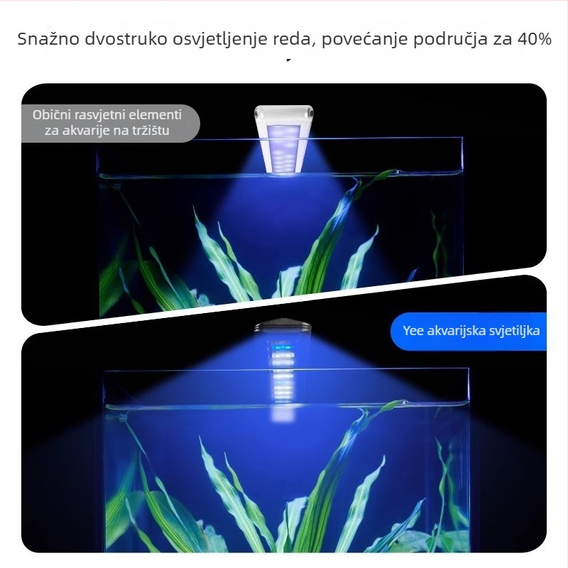Yee lampa za akvarij s kompletnim spektrom, klips za rastuća akvarija, 5W/7W/10W, 300 g