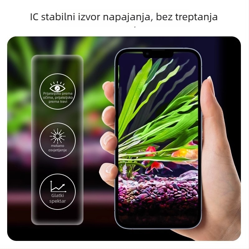 Yee lampa za akvarij s kompletnim spektrom, klips za rastuća akvarija, 5W/7W/10W, 300 g