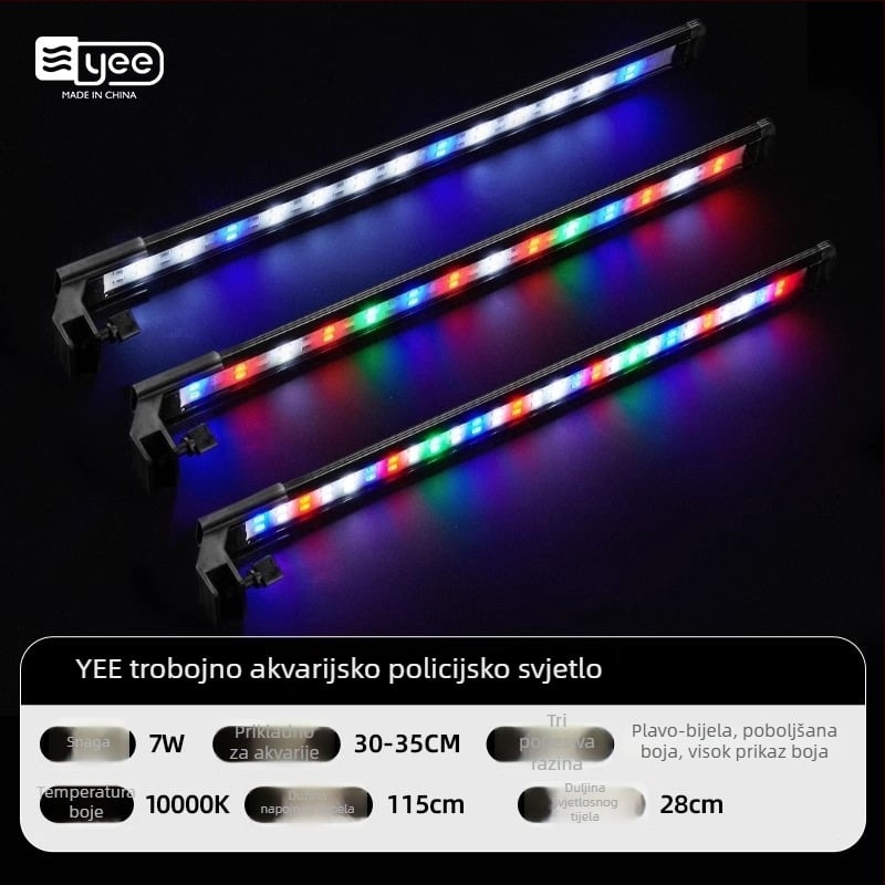 Yee lampa za akvarij s kompletnim spektrom, klips za rastuća akvarija, 5W/7W/10W, 300 g