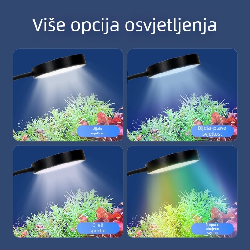 Naichong USB LED Rasvjeta za Akvarij s Klipom – za Vodene Biljke, Energetski Učinkovito LED Osvjetljenje